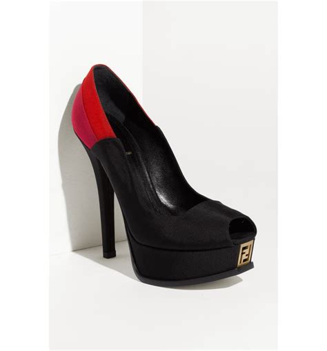 fendi shoes women heels open toe checker|Fendi pumps.